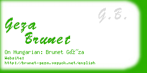 geza brunet business card